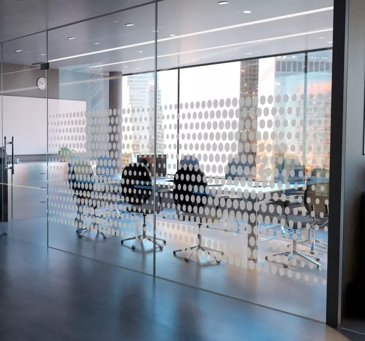 Vinilo círculo topos para oficina - TenVinilo