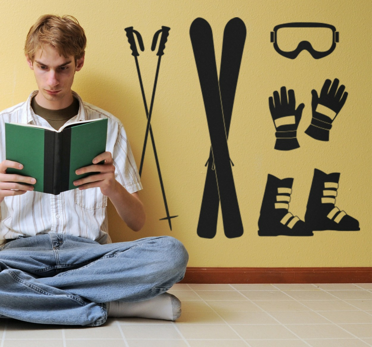 Sticker decorativo accesorios ski - TenVinilo