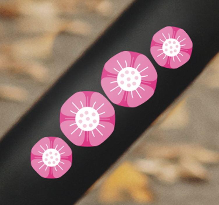 Sticker para bicicletas arreglo botánico rosado - TenVinilo