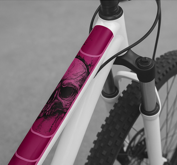 Sticker para bicicletas boceto de calavera grunge - TenVinilo