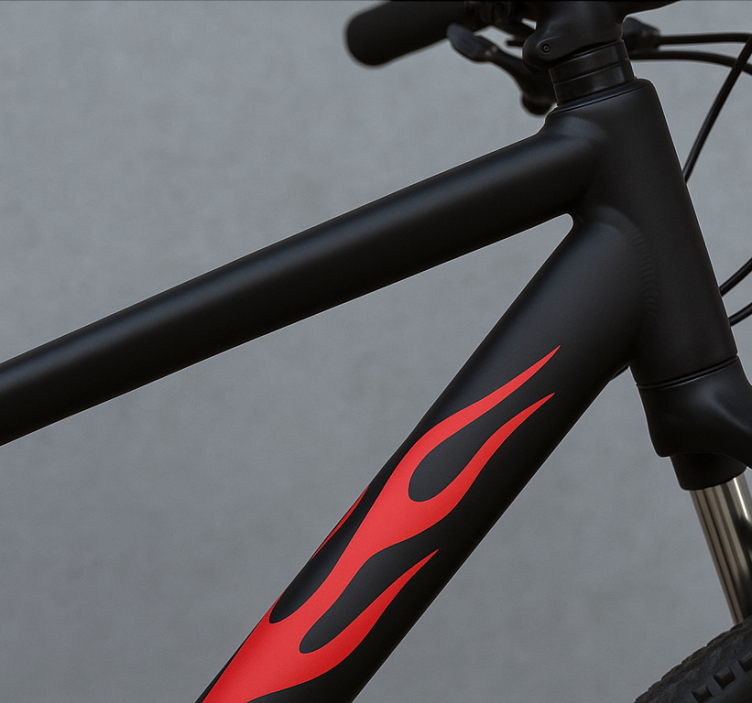 Sticker para bicicletas conjunto de llamas rojas - TenVinilo