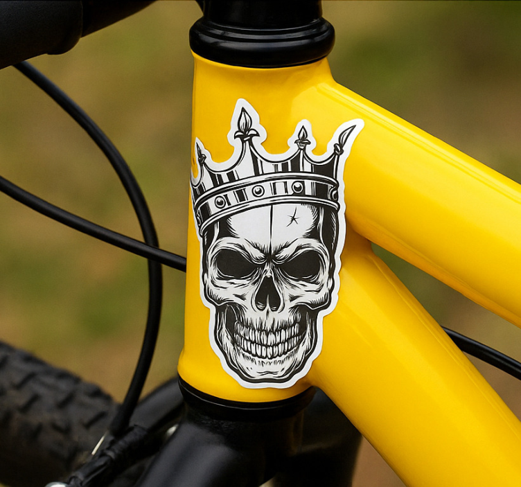 Sticker para bicicletas cráneo blanco y negro - TenVinilo