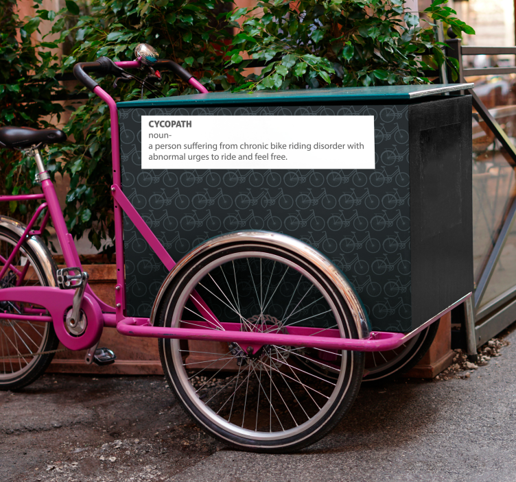 Sticker para bicicletas el cicópata tiene ganas de montar - TenVinilo