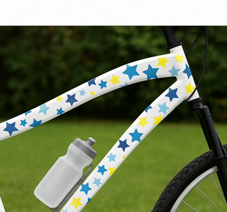 Sticker para bicicletas estrellas de colores - TenVinilo