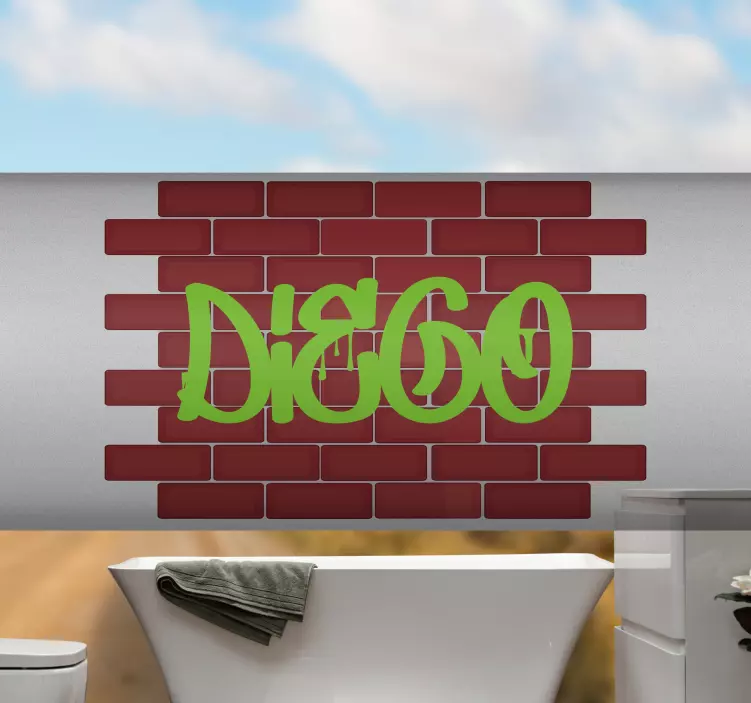 Sticker para bicicletas grafiti con nombre personalizado - TenVinilo