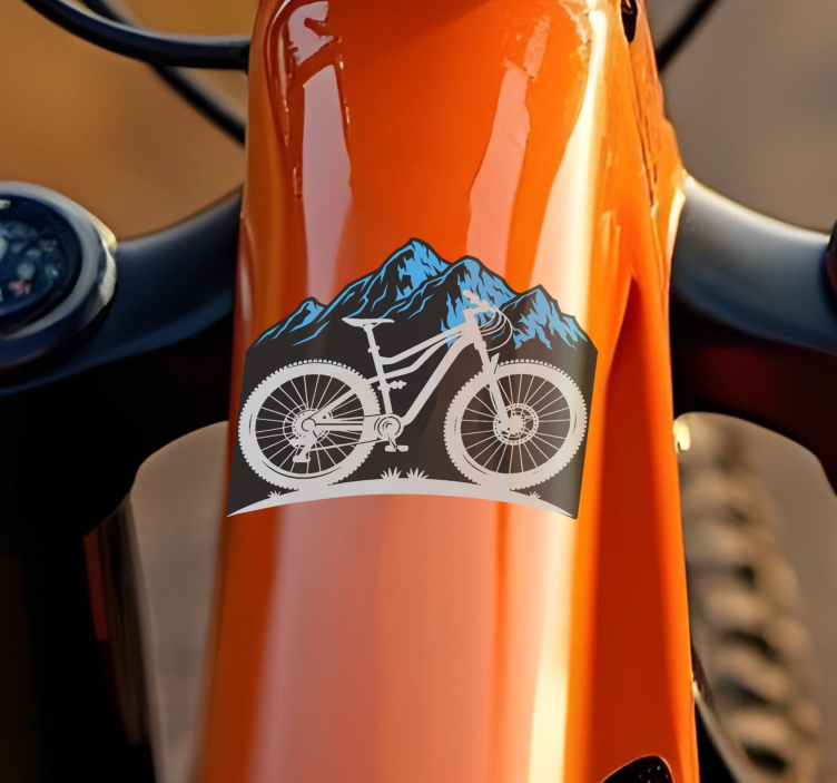 Sticker para bicicletas montaña azul - TenVinilo