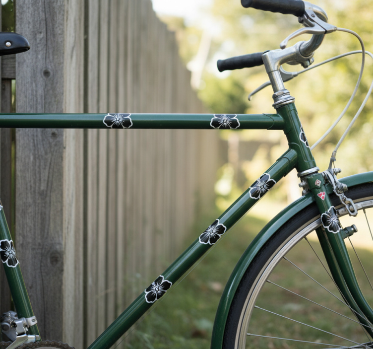 Sticker para bicicletas pack de flores de hibisco - TenVinilo