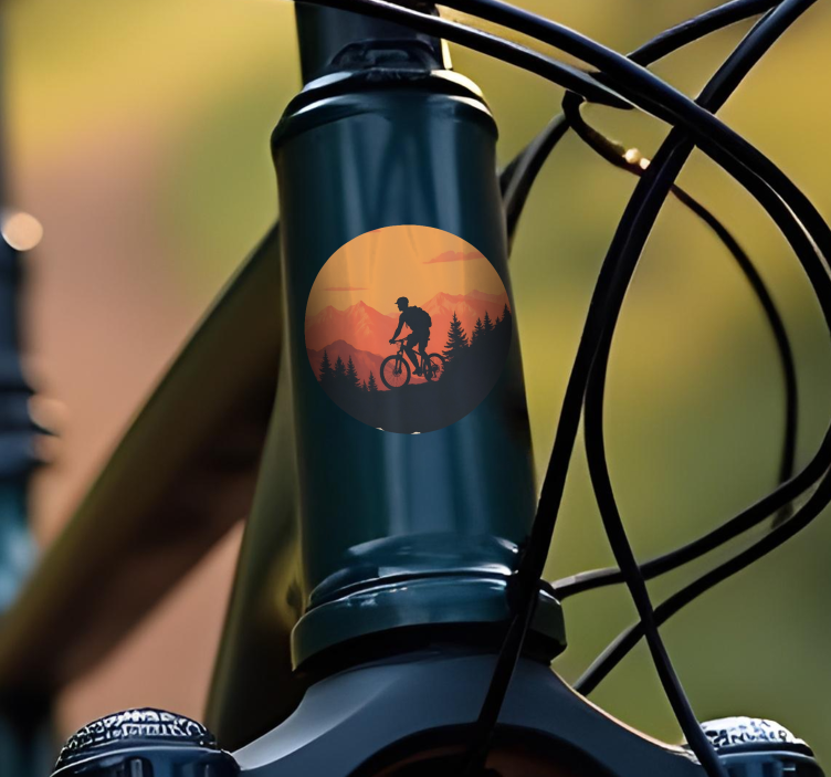 Sticker para bicicletas puesta de sol naranja - TenVinilo