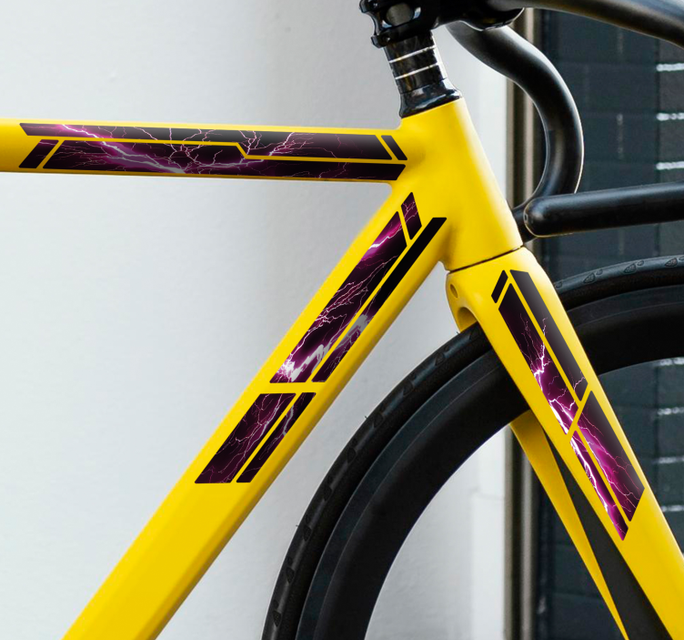Sticker para bicicletas relámpago rosa - TenVinilo