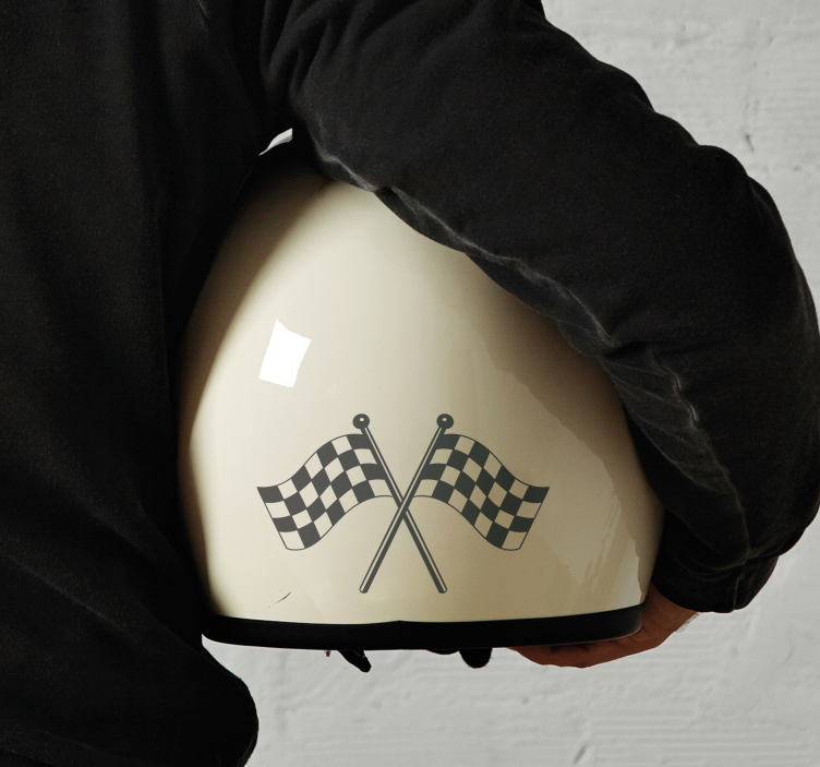 Sticker para motos diseño de banderas de carreras - TenVinilo