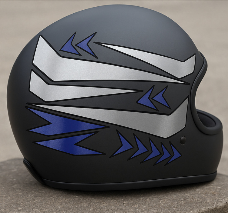 Sticker para motos diseño gráfico de casco - TenVinilo