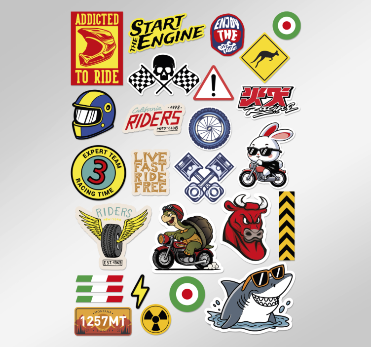 Sticker para motos paquete de diseño de bombas - TenVinilo
