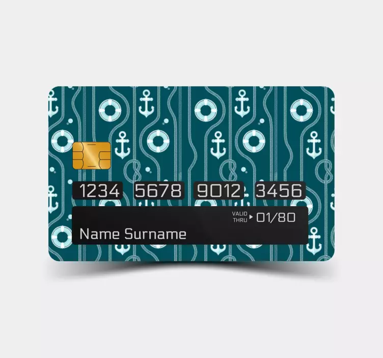 Sticker para tarjeta anclas y círculos - TenVinilo