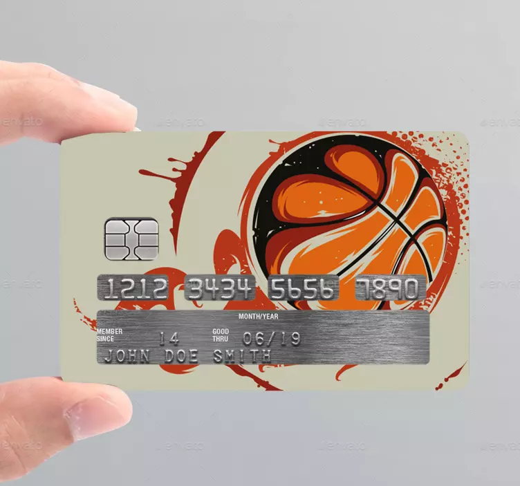 Sticker para tarjeta diseño de salpicaduras de baloncesto - TenVinilo