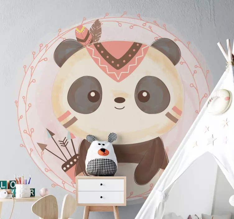 Sticker pared infantil panda encantador - TenVinilo