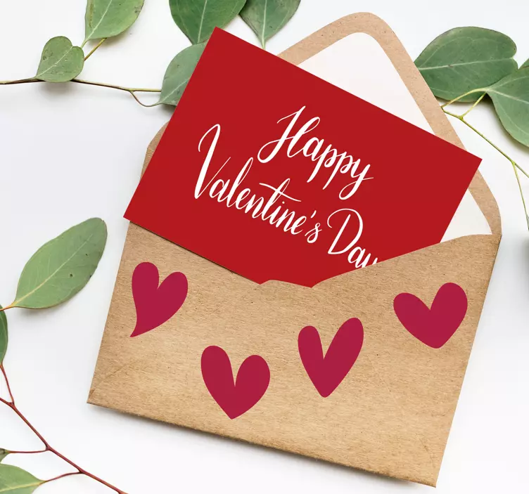 Sticker san valentín pequeños corazones rojos - TenVinilo