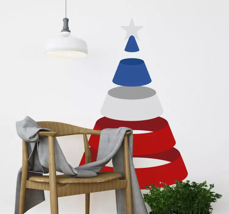 Vinilo adhesivo árbol de Navidad tricolor - TenVinilo