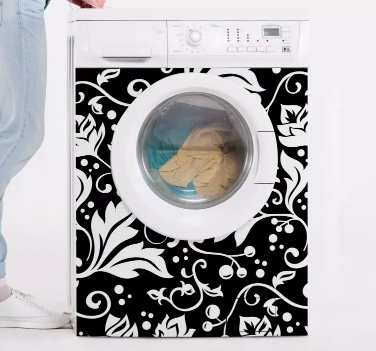 Vinilo decorativo floral para lavadora - TenVinilo