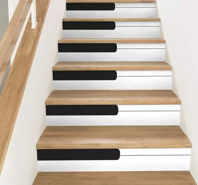 Vinilo decorativo para escalera teclas de piano - TenVinilo
