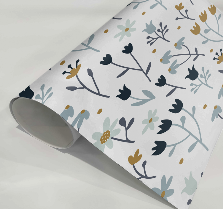 Vinilo adhesivo para mueble flores minimalistas - TenVinilo