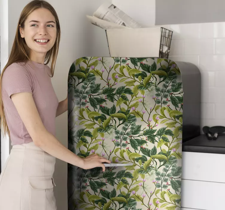 Vinilo adhesivo para nevera de flores - TenVinilo