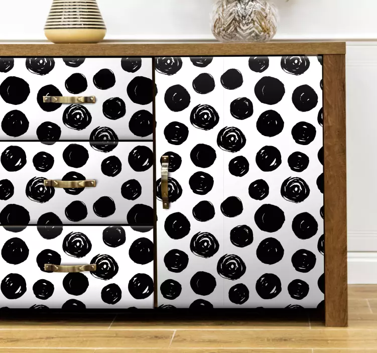 Vinilo para mueble patrón de puntos negritas - TenVinilo