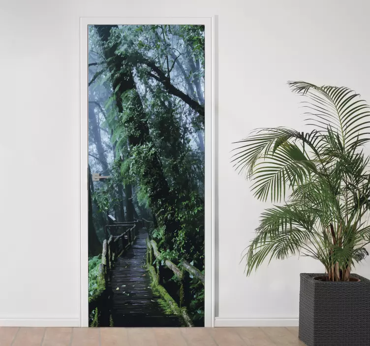 Vinilo decorativo para puerta vistas selva - TenVinilo