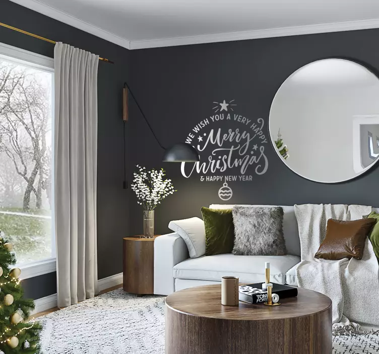 Vinilo navideño saludos festivos alegres - TenVinilo