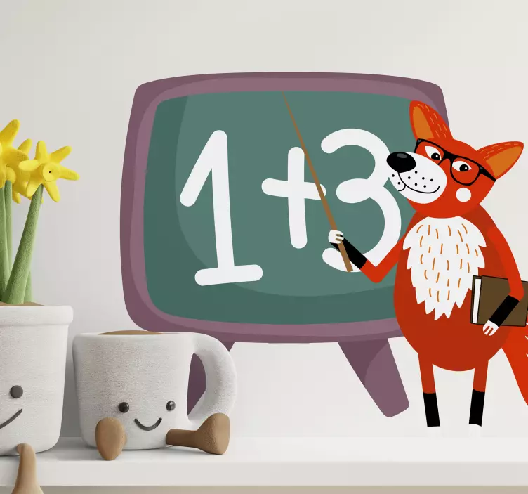 Vinilo animales salvajes zorro profesor - TenVinilo