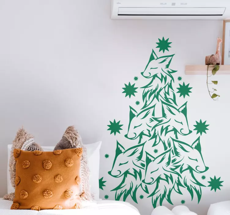 Vinilo navideño cabezas de zorro múltiples - TenVinilo