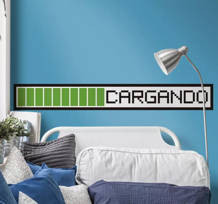 Vinilo cabecero batería verde cargando - TenVinilo