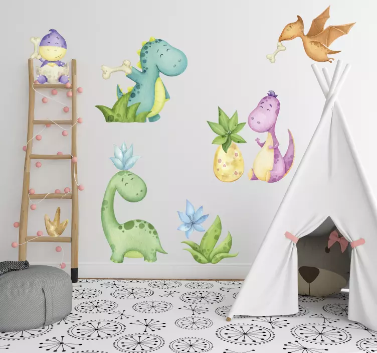 Vinilo Dinosaurio nórdico dibujado - TenVinilo