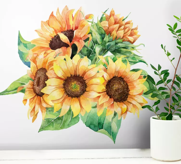 Vinilo flores Girasoles - TenVinilo