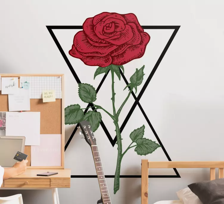 Vinilo flores Ilustración de ropa de una rosa - TenVinilo