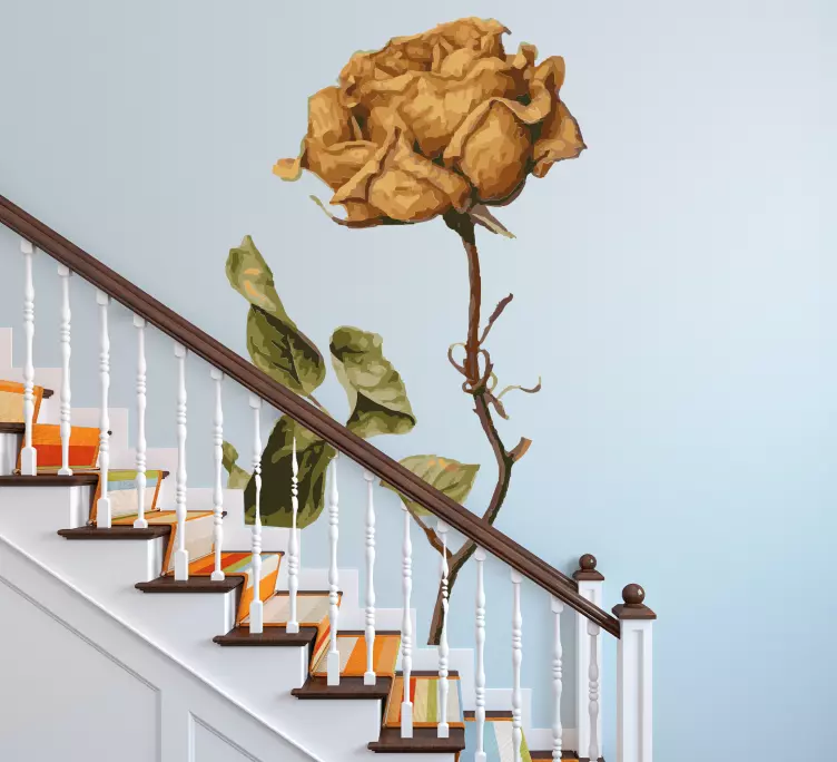 Vinilo flores Rosa seca de color - TenVinilo