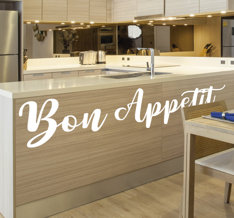 Vinilo para cocina frase "Bon appetit" - TenVinilo