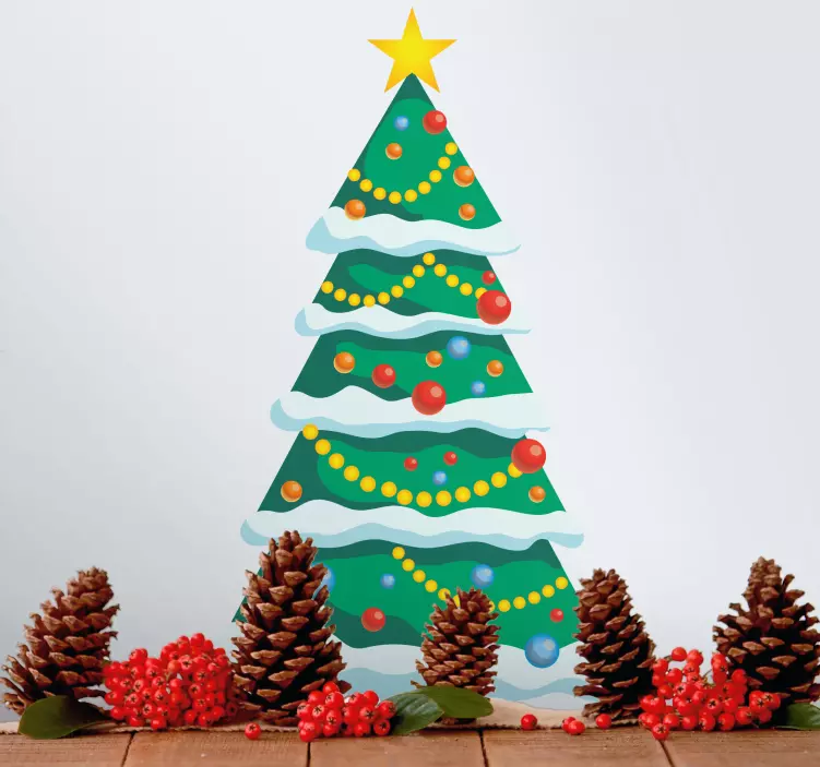Pegatinas de navidad Arbol de navidad nevado hazlo tu mismo - TenVinilo