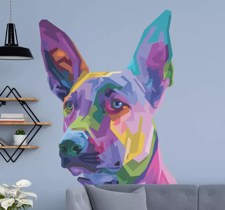 Vinilo perro malinois multicolor - TenVinilo