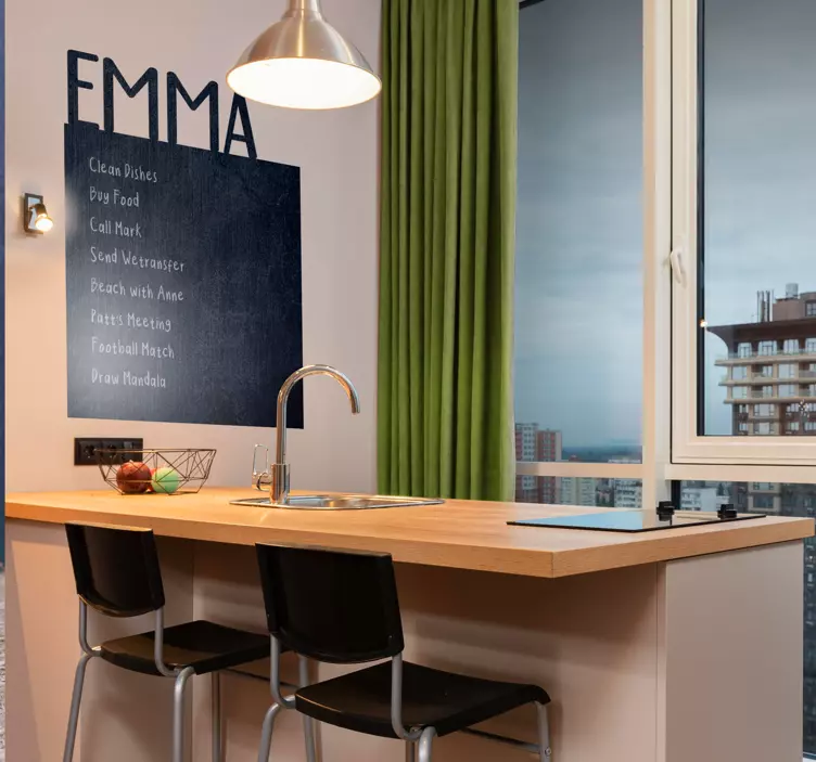 Vinilo de pizarra con nombre personalizable - TenVinilo