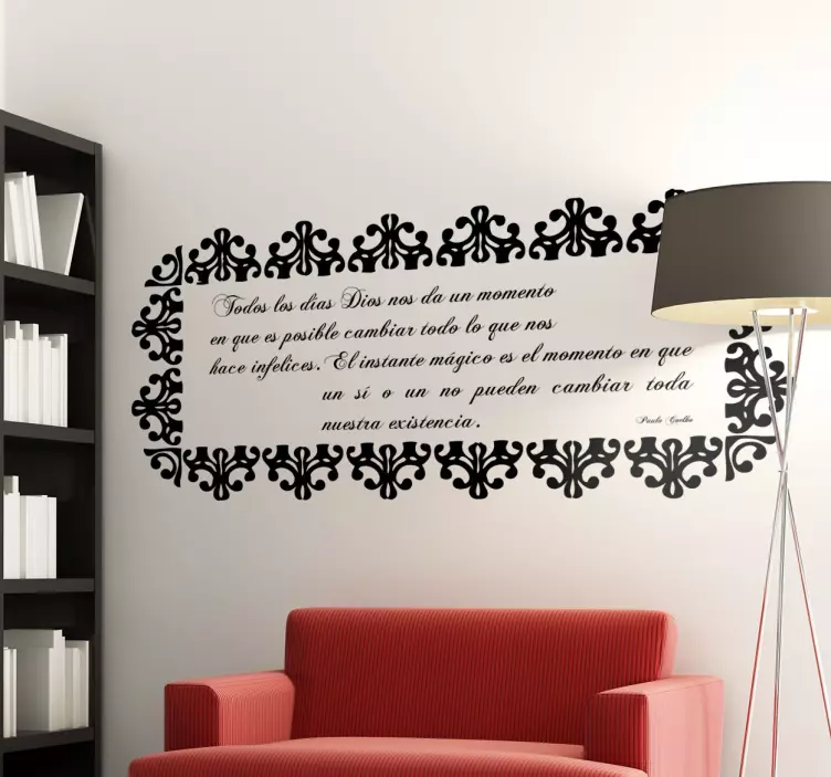 Vinilo de texto instante coelho con marco - TenVinilo