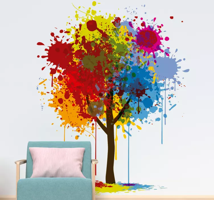 Vinilo decorativo árbol splash - TenVinilo