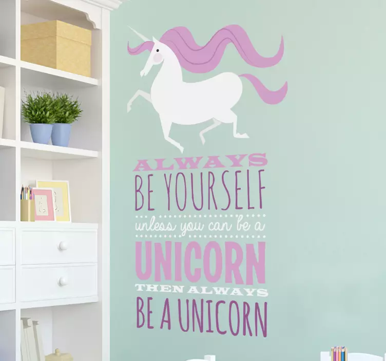 Vinilo decorativo be a unicorn - TenVinilo