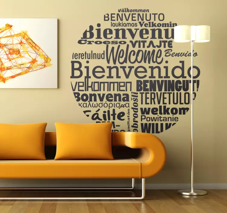 Vinilo decorativo bienvenido idiomas - TenVinilo