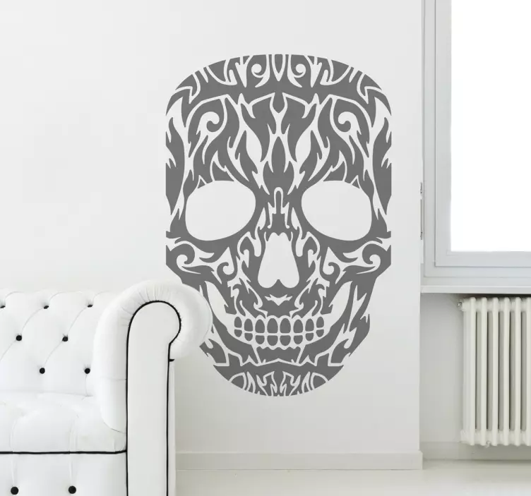 Vinilo decorativo calavera tribal - TenVinilo
