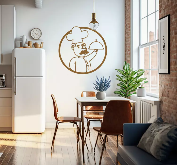 Vinilo cocina dibujo de chef - TenVinilo