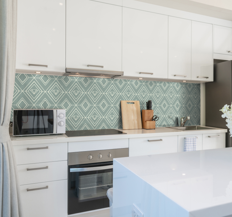 Vinilo cocina patrón geométrico estilo art déco - TenVinilo