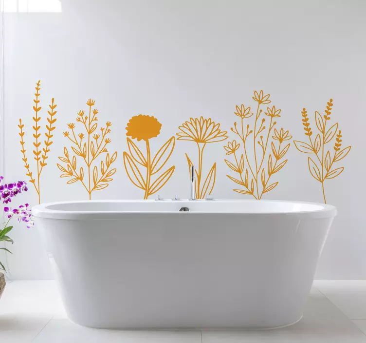 Vinilo para baño flor diversas - TenVinilo