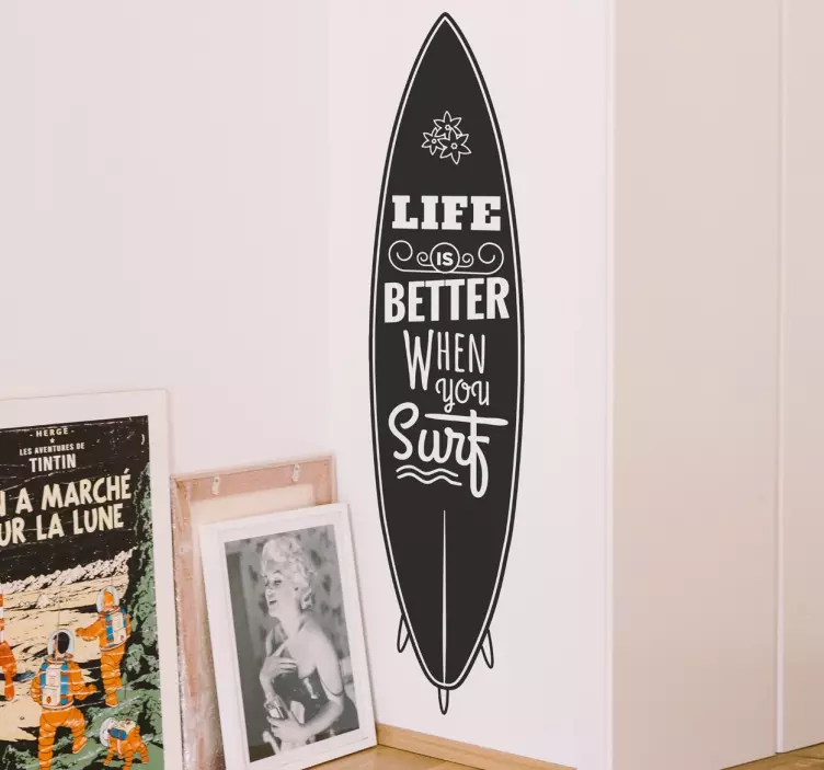 Vinilo decorativo de texto para surfistas - TenVinilo