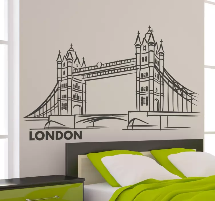 Vinilo decorativo dibujo Puente de Londres - TenVinilo