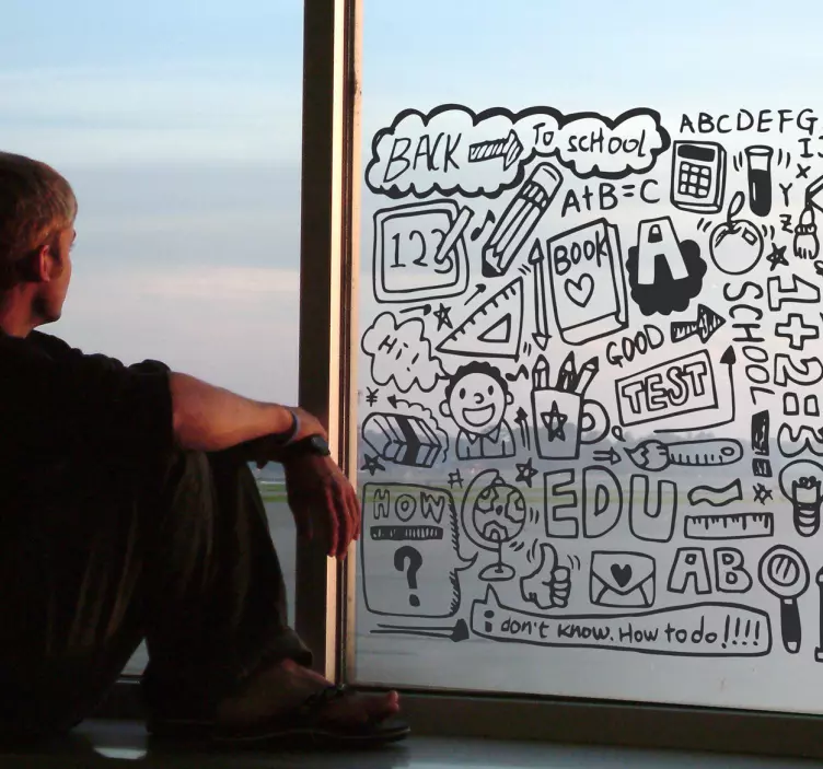 Vinilo decorativo dibujos escuela - TenVinilo